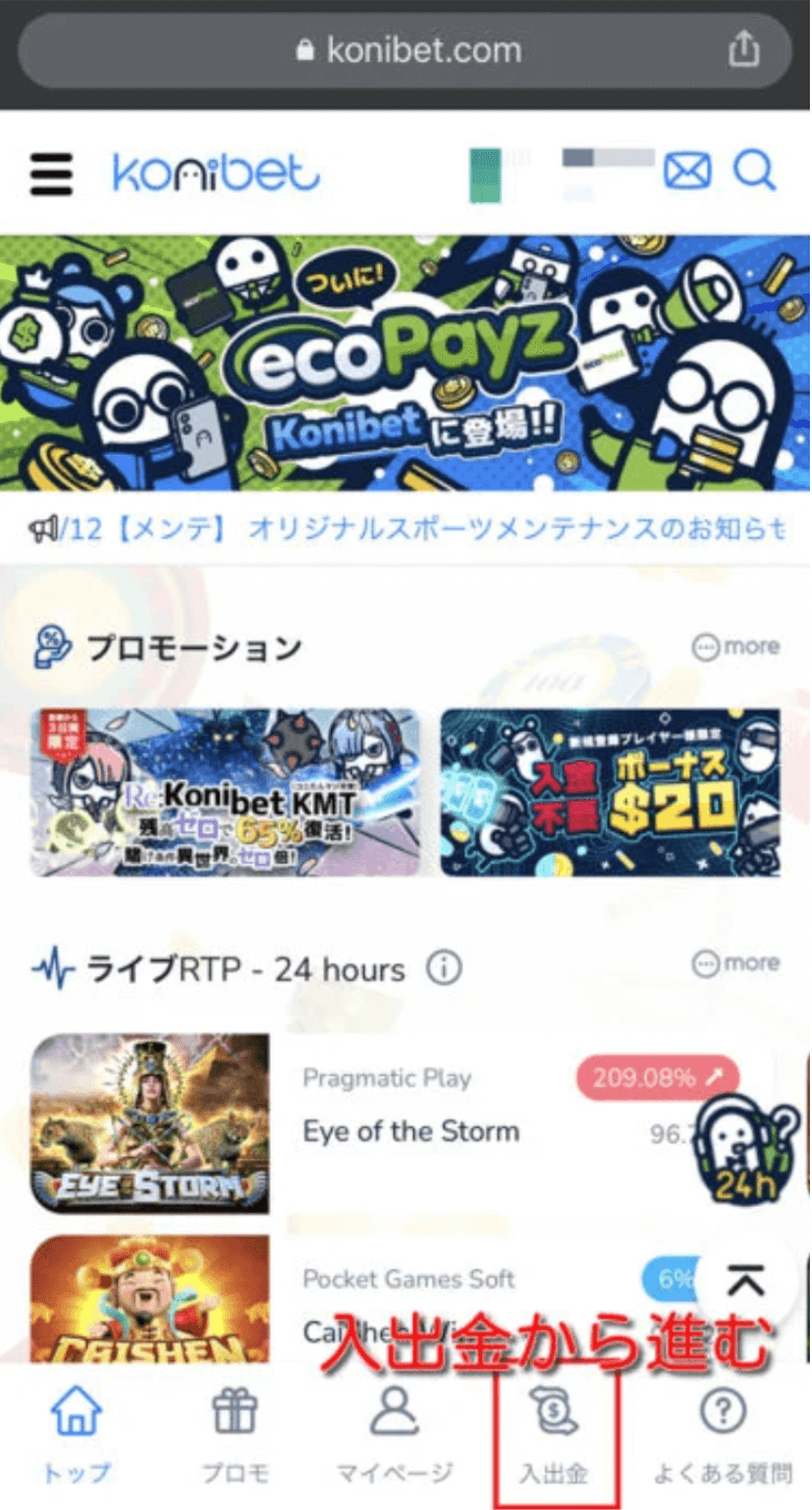 9 Payz(ペイズ)からオンラインカジノに入金する方法 1