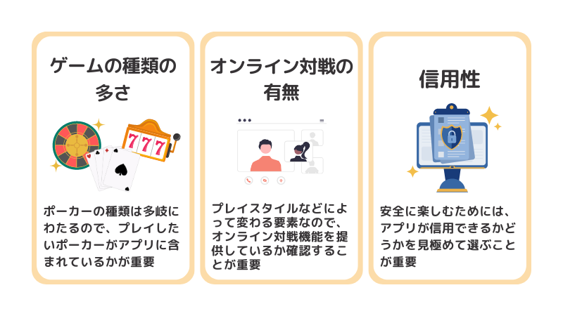 ポーカーアプリの選び方